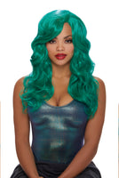 Long Wavy Teal Wig