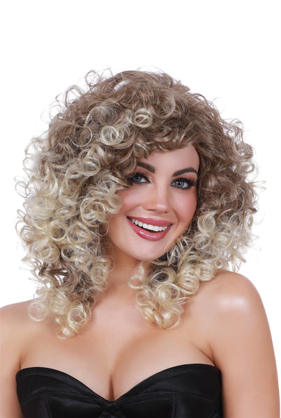 Long Curly with Dark Roots Wig