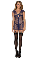 Contemporary lace garter slip