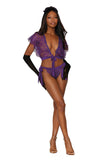 ﻿Eyelash lace lingerie shrug and matching panty set