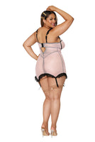 Diamond stretch mesh garter slip