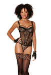 Allover leopard lace bustier set