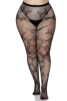 Plus Butterfly Fishnet Tights