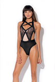 Multi Strap Lace Overlay Teddy