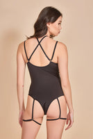 Strappy Chest Teddy w Garter Belts