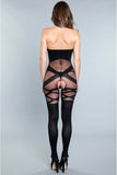 Opaque crotchless bodystocking