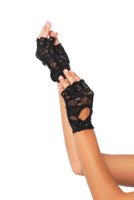 Lace Keyhole Fingerless Gloves