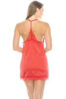 Satin Lace trimed Slip set With maching thong