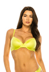 Satin Lace Trim Coverage Bra