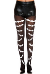 Gothic bat print pantyhose