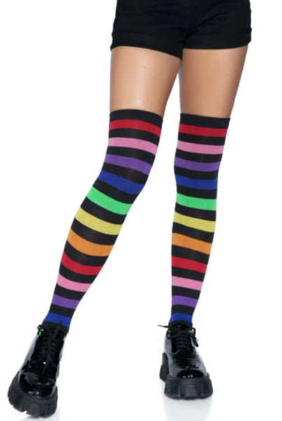 Rainbow Thigh High Socks