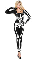 One Piece Skeleton Bodysuit Costume Set