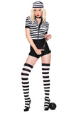 Five Piece Guilty Inmate Costume Set