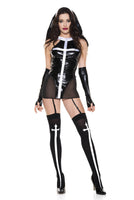 Four Pieces Immoral Nun Costume Set