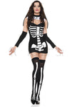 Four Piece Skeleton Nun Costume Set