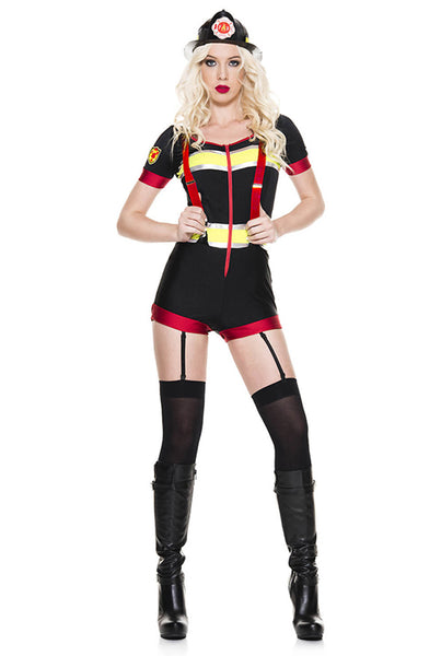 Three Pieces Fire Captain Costume Set