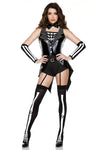 Four Pieces Halloween Town Skeleton Costume Set