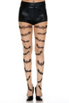 Flying bats print pantyhose