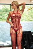 Striped Crotchless Bodystocking with Thong