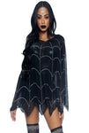 Spider Web Rhinestone Costume Poncho