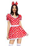 Polka Dot Dress With Headband Costume