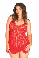 Plus Rose Lace Chemise