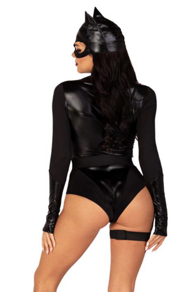 Three-Piece Catwoman Costume Set - Sexy Halloween Feline Fantasy Donna di Capri Three-Piece Catwoman Costume Set - Sexy Halloween Feline Fantasy Donna di Capri