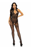 Rhinestone fishnet bodystocking