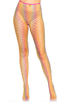 Ombre rainbow woven net tights