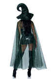 Glitter Moon Cape and Witch Hat Costume Set