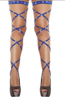 Criss Cross Rhinestone Thigh High