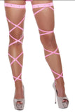 Criss Cross Rhinestone Thigh High