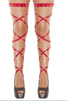 Criss Cross Rhinestone Thigh High