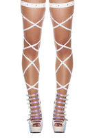 Criss Cross Rhinestone Thigh High