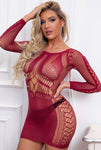 Dress Fishnet Long Sleeves Lingerie