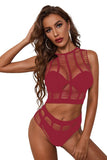 Fishnet bustier and panty set