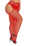 Plus Size Glitter Pantyhose with Thigh Cutouts
