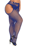 Plus Size Glitter Pantyhose with Thigh Cutouts