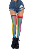 Rainbow Fishnet Thigh Highs