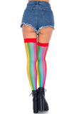 Rainbow Fishnet Thigh Highs