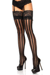 Striped Thigh Highs with Lace Top