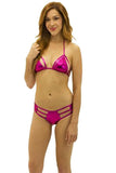 Strappy V-Neck 2 Piece Bikini Swimsuit